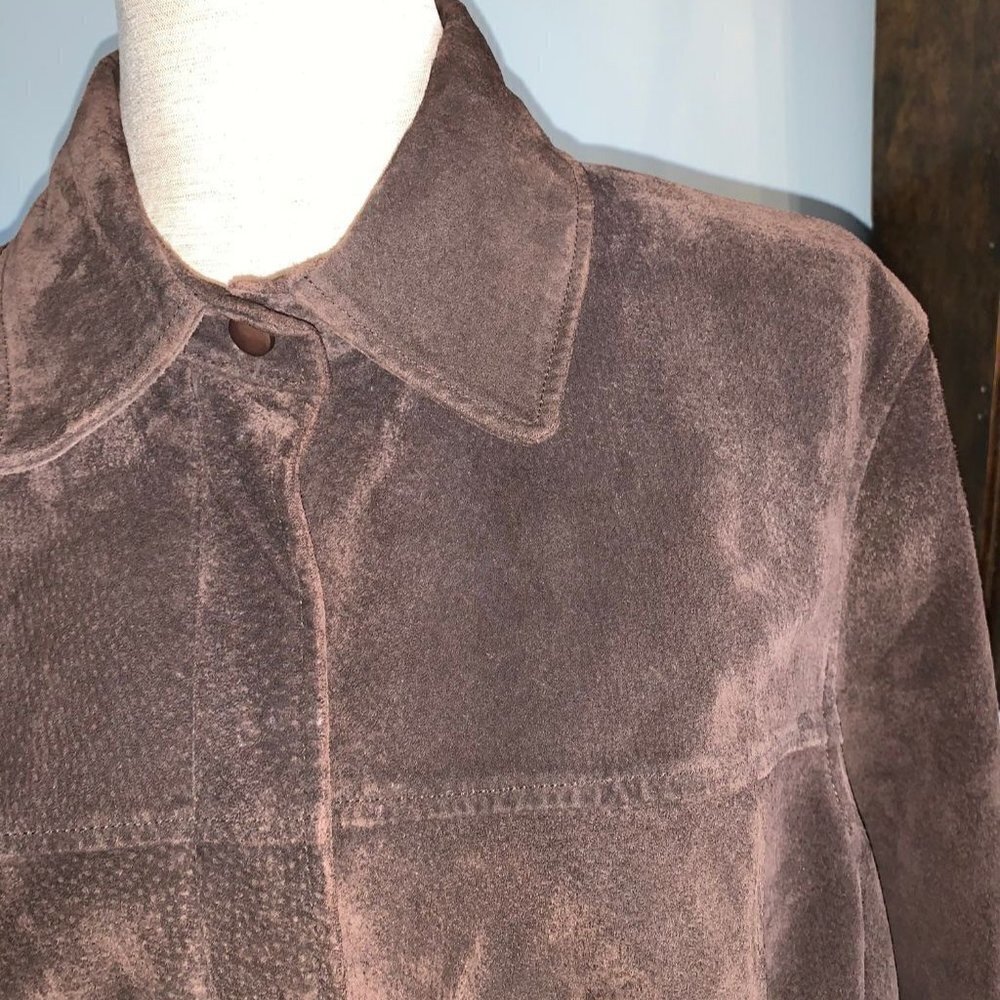 AMI Suede Brown Jacket Zippered Front